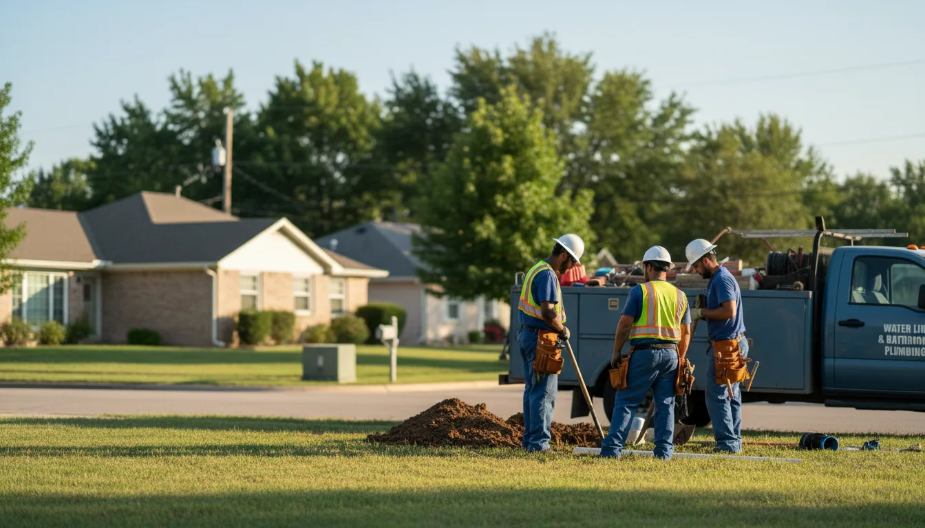 Residential water line and bathroom plumbing service in Bogue, KS
